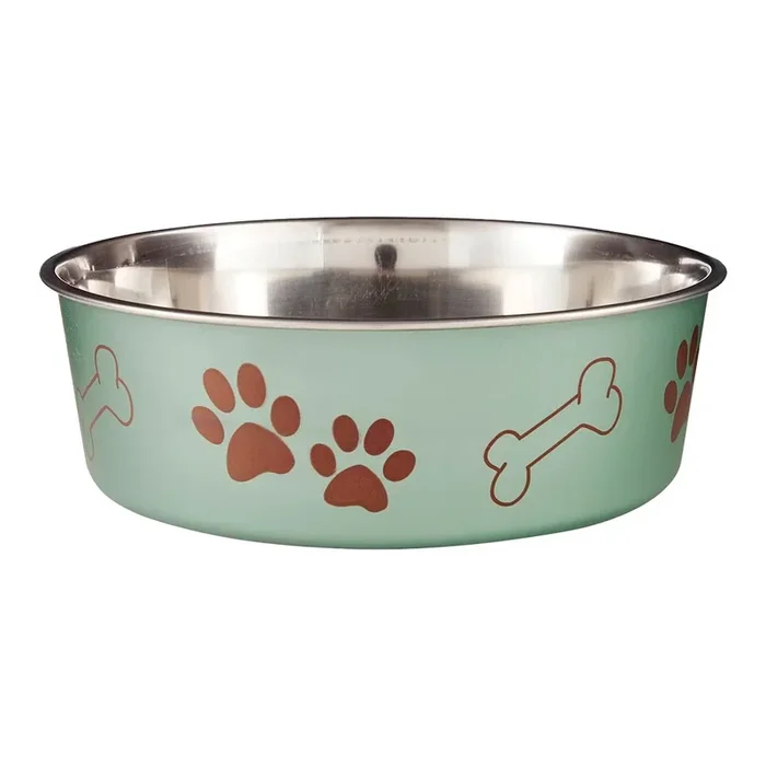 Loving Pets Metallic Dog Bowl Artichoke Medium