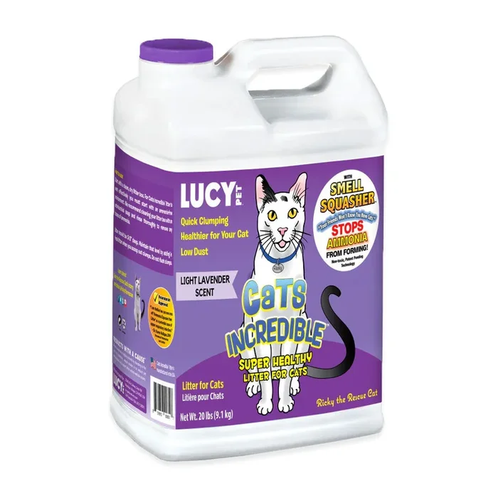 Lucy Pet Products Cats Incredible Clumping Litter Light Lavender Scent 20-lb