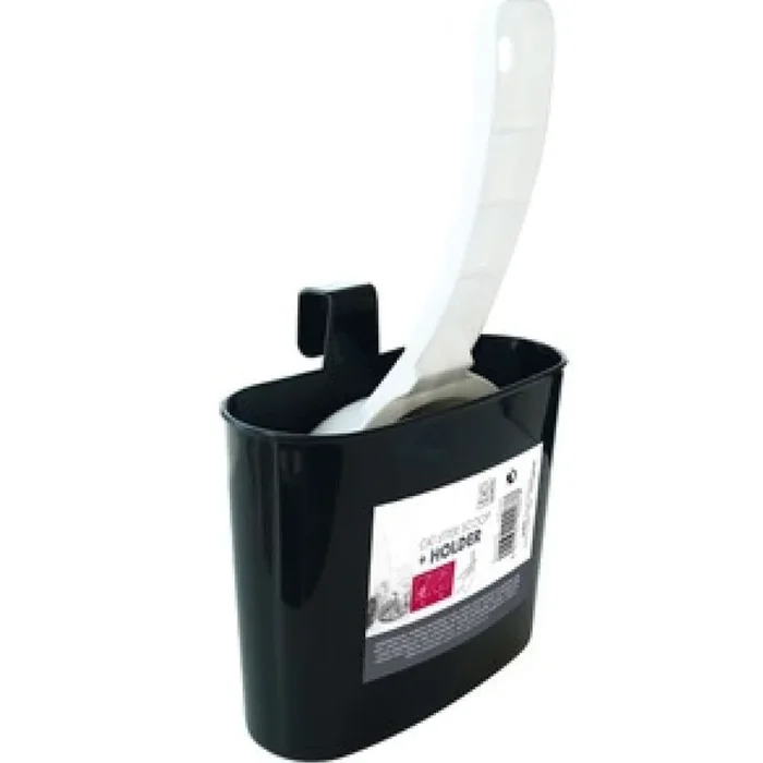 M Pets Litter Scoop and Holder for Cats (Black/White)