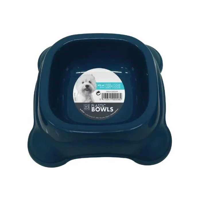 M-Pets Plastic Single Bowl – Navy Blue