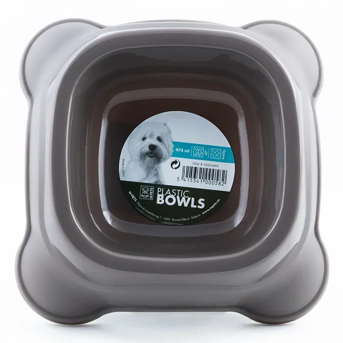 M-Pets Plastic Single Bowl – Taupe Grey