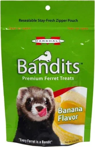 Marshall Bandits Premium Banana Flavor Ferret Treats, 3-oz