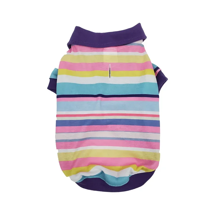 Max’s Closet Stripe Dog Polo – Pink & Blue