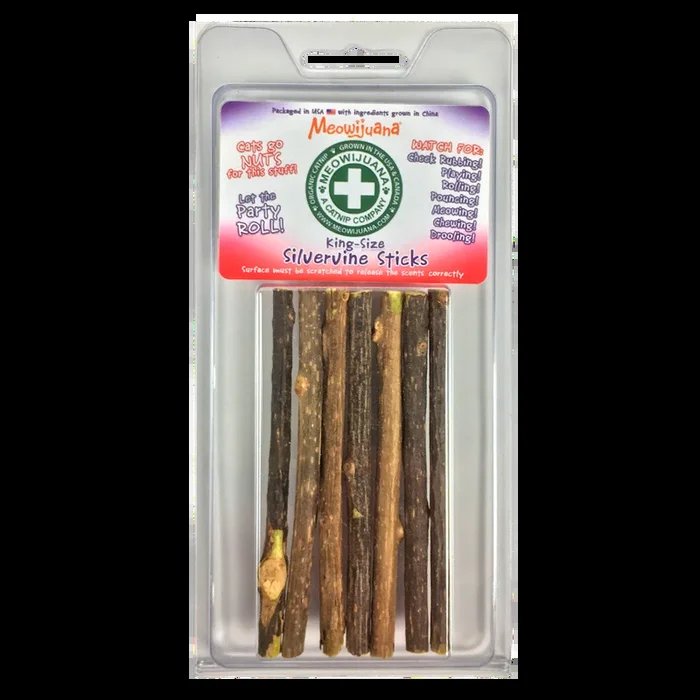 Meowijuana Silvervine Sticks Natural Cat Treats for Play and Enrichment