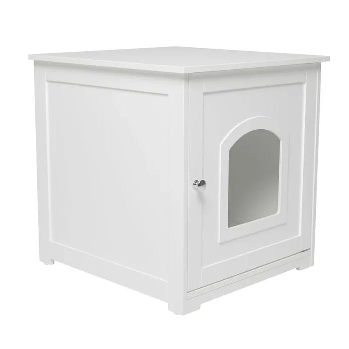 Merry Products Cat Litter Loo Cat Box Enclosure – White