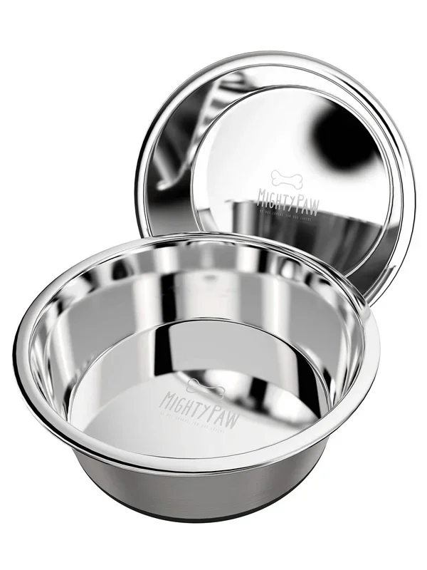 Mighty Paw – Stainless Steel Dog Bowls (2 Pack): Large