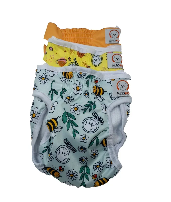 Misoko reusable diapers set for female dogs, Sweet Dream, 3 pcs.