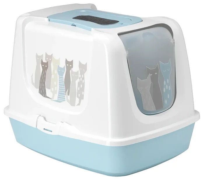 MODERNA Closed Litter Box Blue 22″