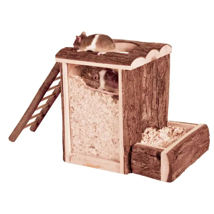 Mouse toy – bark wood digging tower Trixie