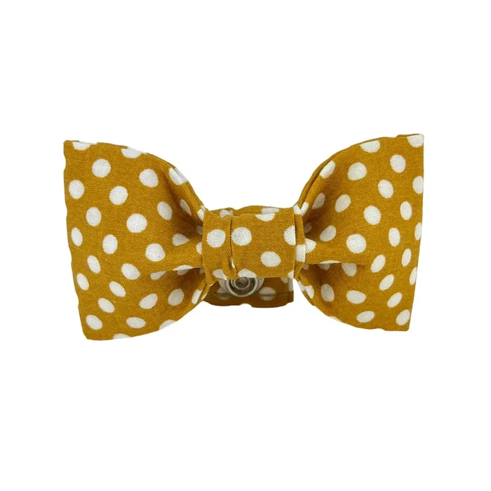 Mustard/White Dot Dog Bow Tie – 514
