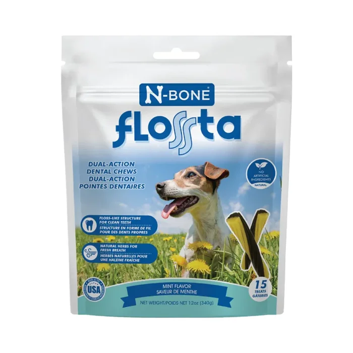 N-Bone Flossta Dual-Action Dog Dental Chews – Mint