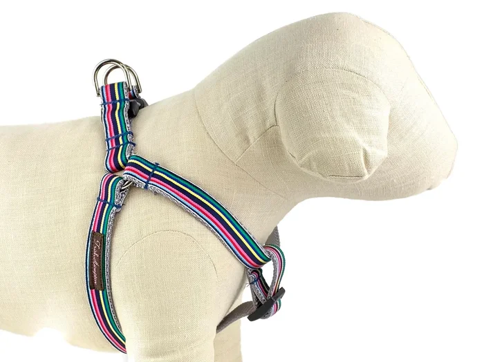 Navy Multi Stripe Dog Harness – 769