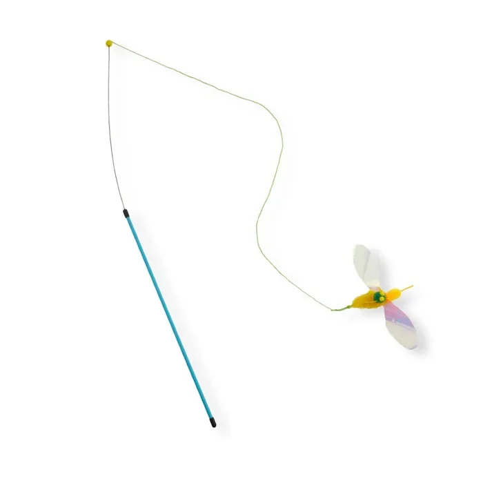 Necoichi Crinkly Critters Adjustable Cat Toy Wand – Bouncy Bee