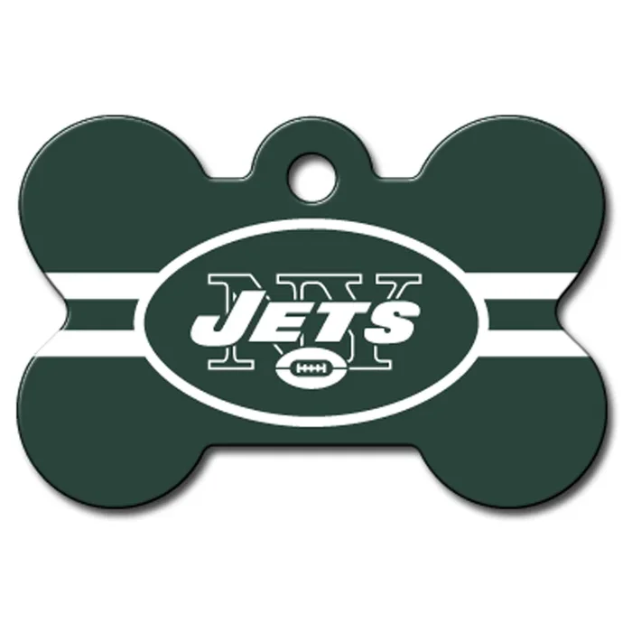 New York Jets Engravable Pet I.D. Tag – Bone