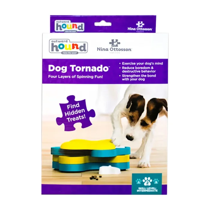 Nina Ottosson Tornado Interactive Dog Toy Blue & Yellow Large 11-in