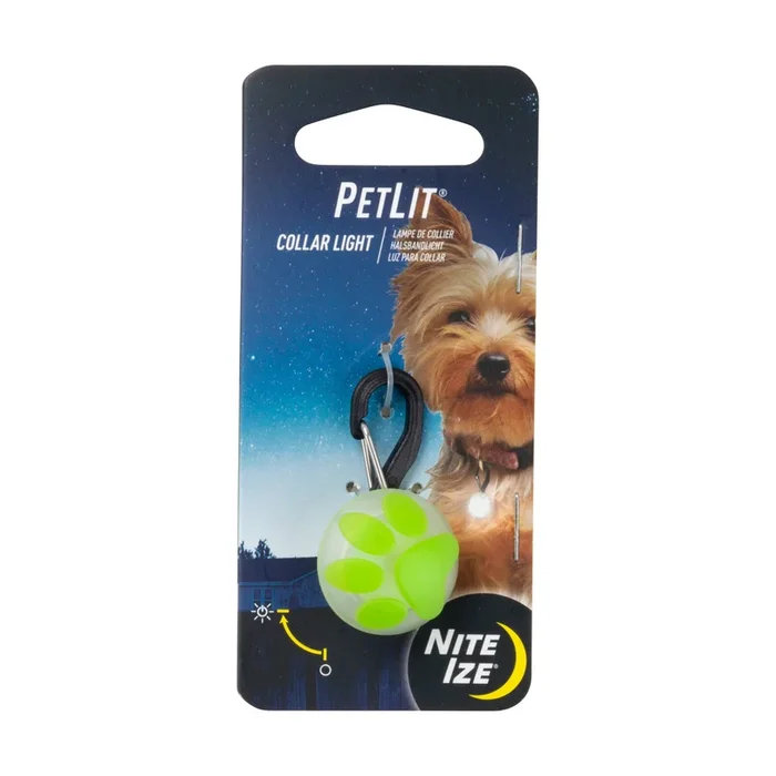 Nite Ize PetLit Collar Light – Lime Paw