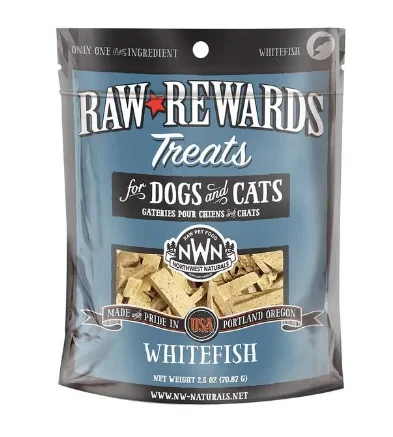 Northwest Naturals “Raw Rewards” Freeze Dried Dog & Cat Treats, Whitefish 10 oz
