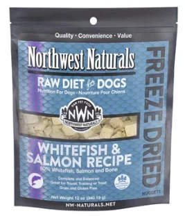Northwest Naturals Freeze Dried Raw Diet for Dogs, Whitefish & Salmon 25 oz Value Bag