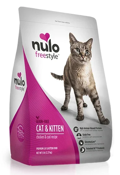 Nulo FreeStyle Cat and Kitten 2lb Grain Free Chicken and Cod Recipe Dry Cat Food