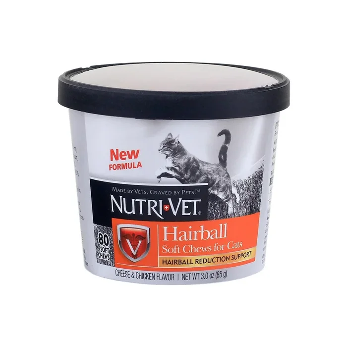 Nutri-Vet Hairball Formula Soft Chews for Cats Chicken & Tuna 3-oz