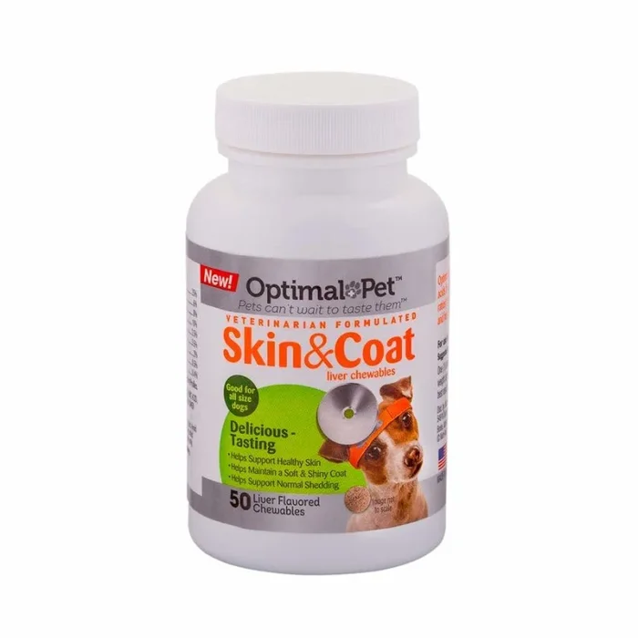 Nutri-Vet Optimal Pet Skin & Coat Liver Chewables 50 Count 4.5-oz