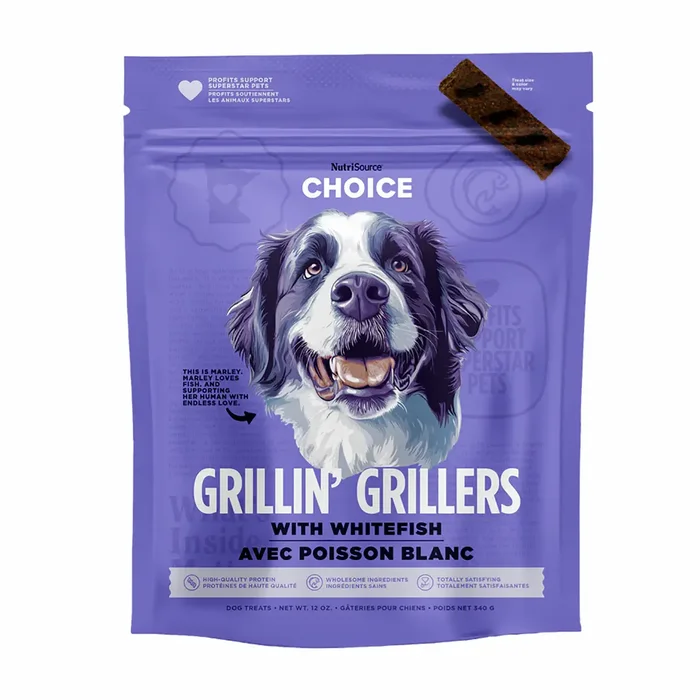 NutriSource Choice Grillin’ Grillers Dog Treat – Whitefish