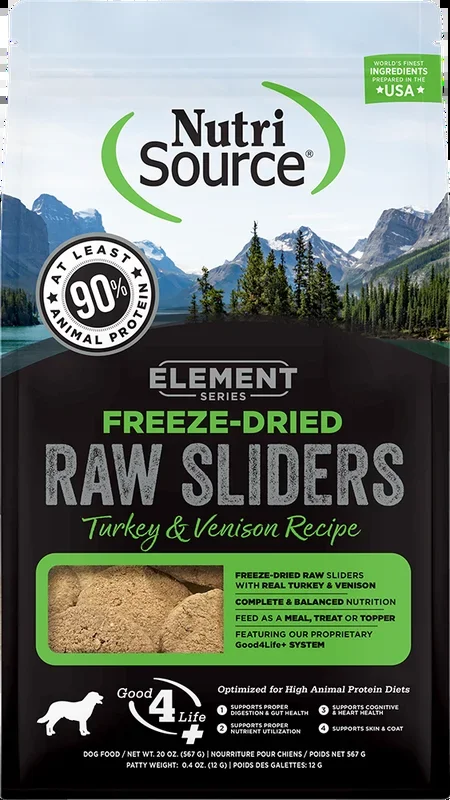 NutriSource Element Freeze-Dried Sliders Turkey & Venison Recipe Dog Food