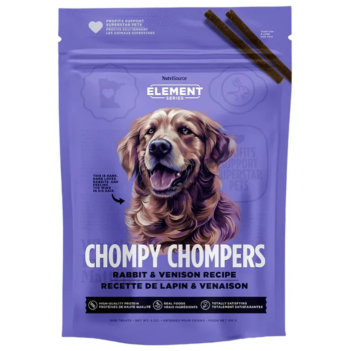 NutriSource Element Series Chompy Chompers Dog Treats – Rabbit & Venison