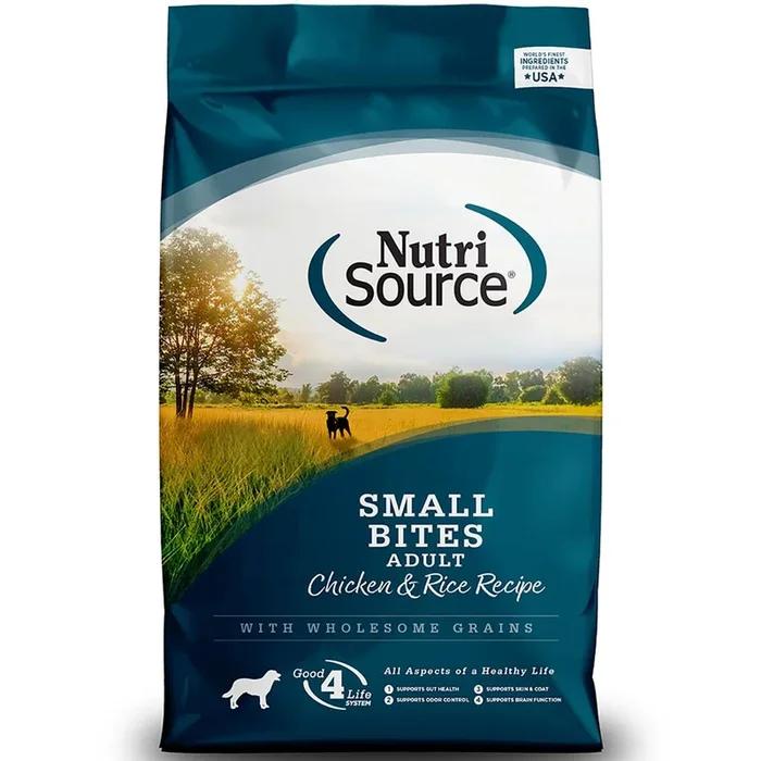 NutriSource Small Bites Adult Chicken & Rice Recipe Dry Dog Food