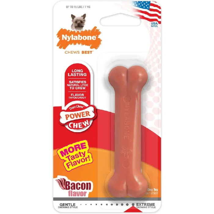 Nylabone Bacon Flavoured Power Chew Bone (Brown)