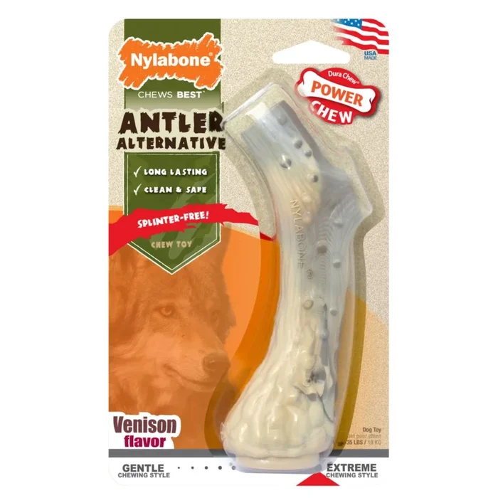 Nylabone Power Chew Antler Dog Chew Alternative – Venison