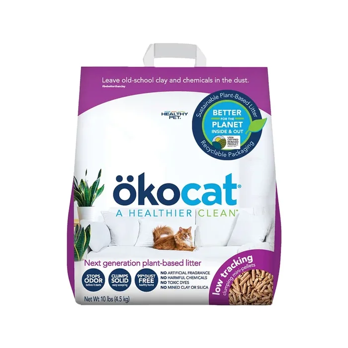 Okocat Low Tracking Clumping Mini Pellets Wood Cat Litter 10-lb