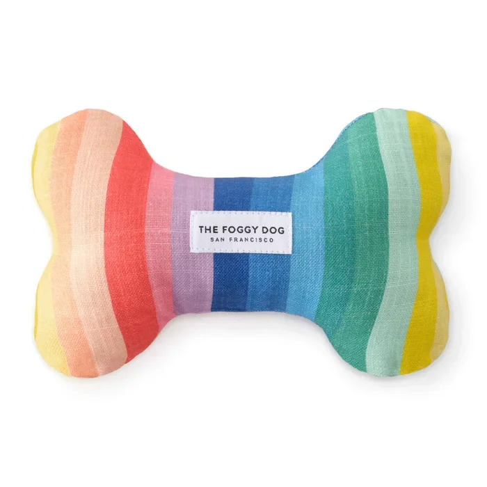 Over the Rainbow Dog Bone Squeaky Toy