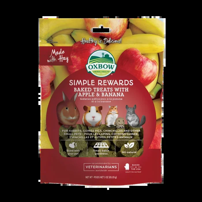 Oxbow Simple Rewards Baked Treats – Apple & Banana