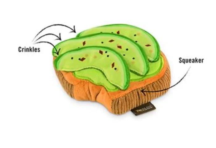 P.L.A.Y. “Barking Brunch” Collection, Avocado Toast Interactive Dog Toy