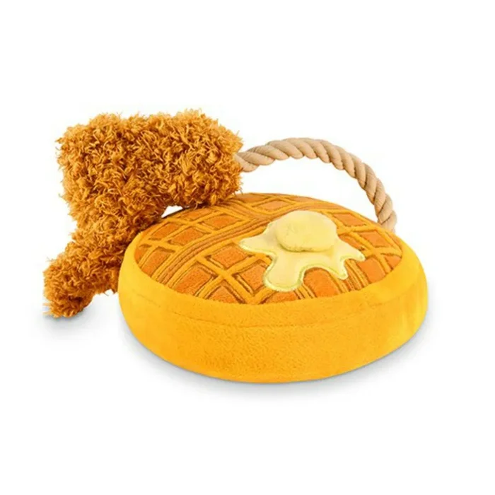 P.L.A.Y. Barking Brunch Dog Toy – Chicken & Waffles