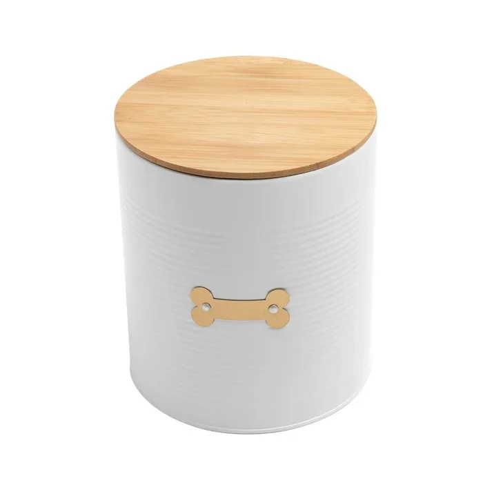 Park Life Designs Hector Dog Treat Canister – White