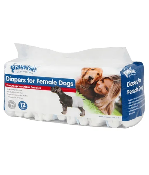 Pawise – Disposable Female Dog Diapers 12 pieces