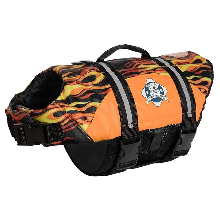 Paws Aboard Designer Dog Life Jacket – Flames