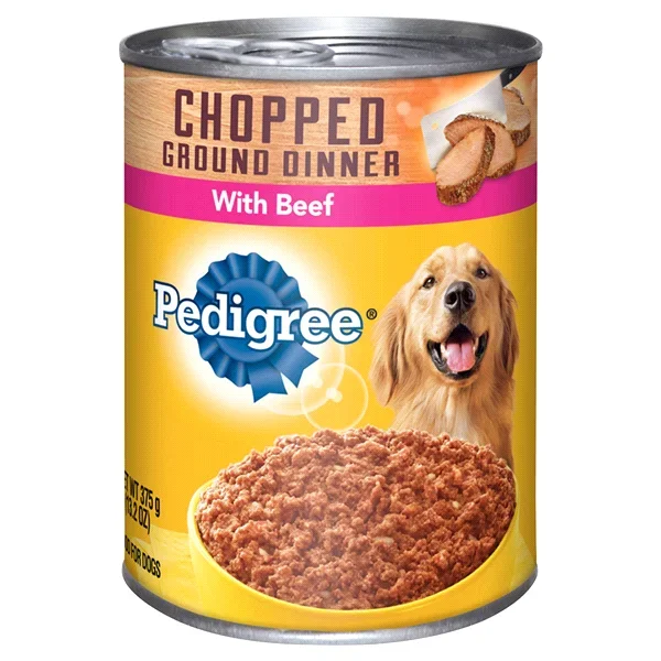 Pedigree Chopped Ground Dinner With Beef Canned Dog Food, 13.2-oz