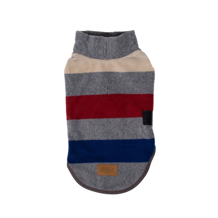 Pendleton Pet Fitted Fleece Dog Vest – Cabin Stripe Gray
