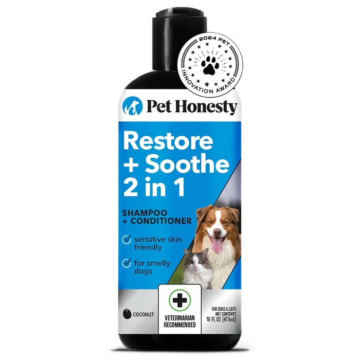 Pet Honesty Restore and Soothe 2:1 Shampoo + Conditioner for Dogs & Cats