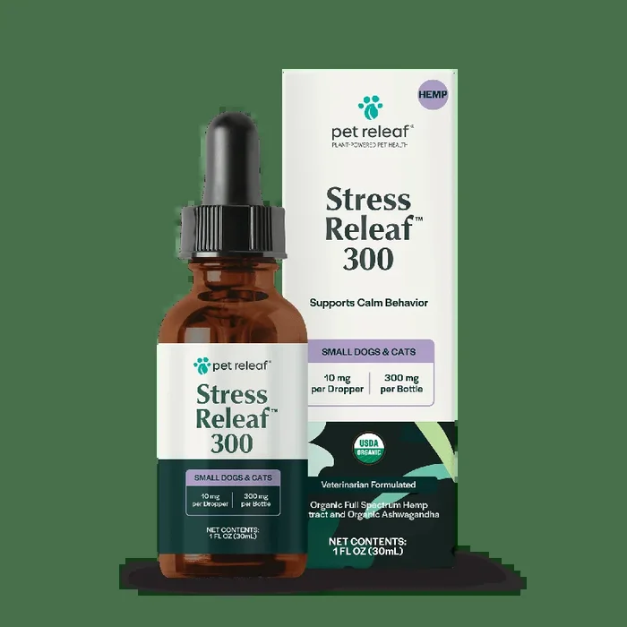 Pet Releaf Stress Releaf 300mg Hemp Oil for Dogs & Cats