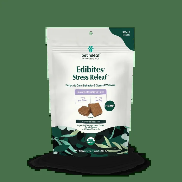 Pet Releaf Stress Releaf Edibites Peanut Butter & Carob Flavor for Small Dogs