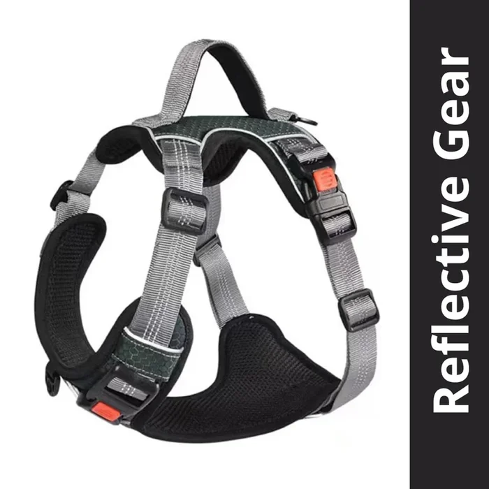 Pet Vogue No Pull Reflective Harness for Dogs (Black)