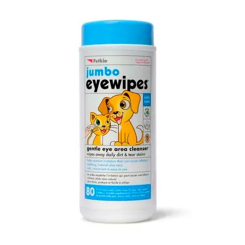 Petkin Jumbo Eye Wipes – 80Ct