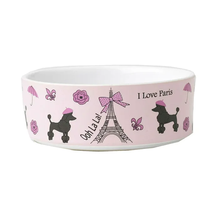 Petrageous I Love Paris Dog Bowl
