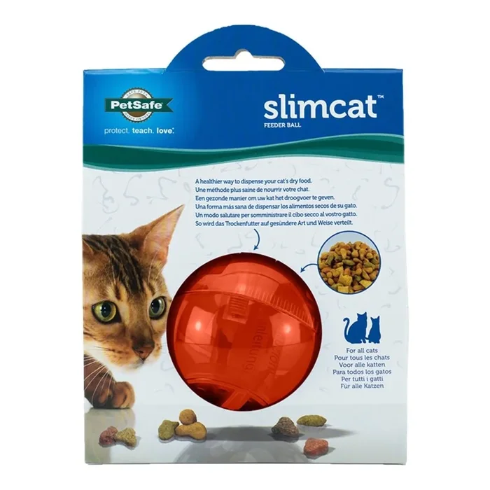 PetSafe SlimCat Interactive Cat Feeder Ball Orange