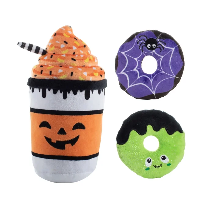 PetShop by Fringe Studio Halloween Small Dog Toy Set – Coffee, Scream, Sugar