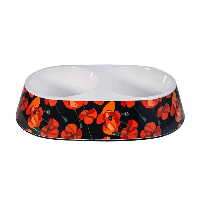 Petsy Double Pet Water & Food Bowl – Abstract